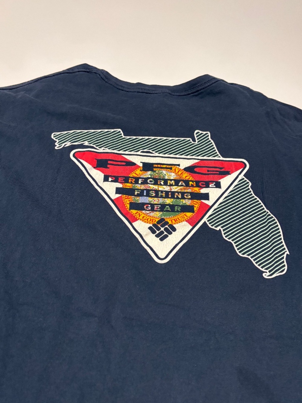 Mens Columbia PFG Navy Florida Flag Graphic T-Shirt Size XXL